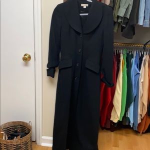 Bebe black floor length dress coat